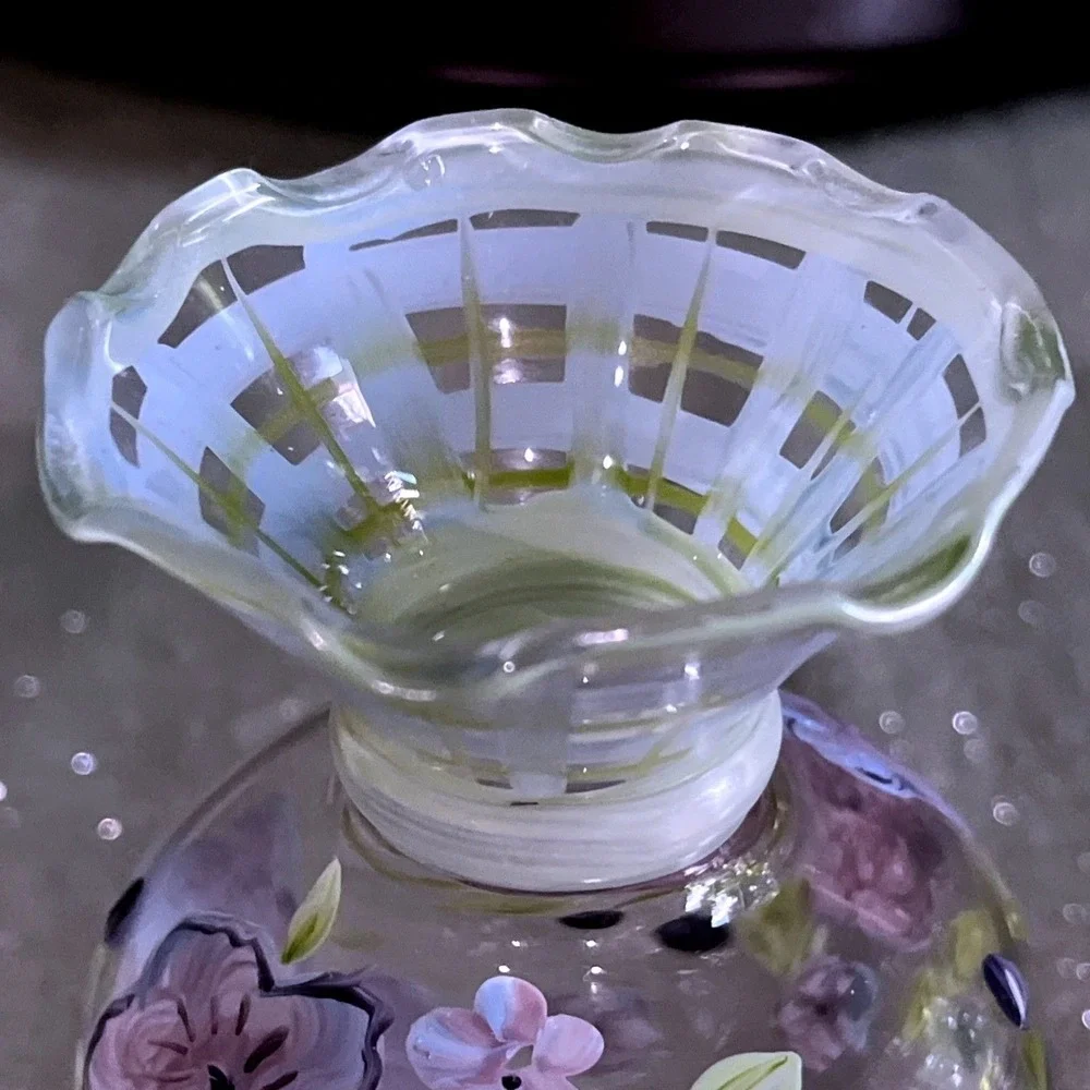 Tracy Porter Vintage Hand-Painted Glass Bud Vase~EUC